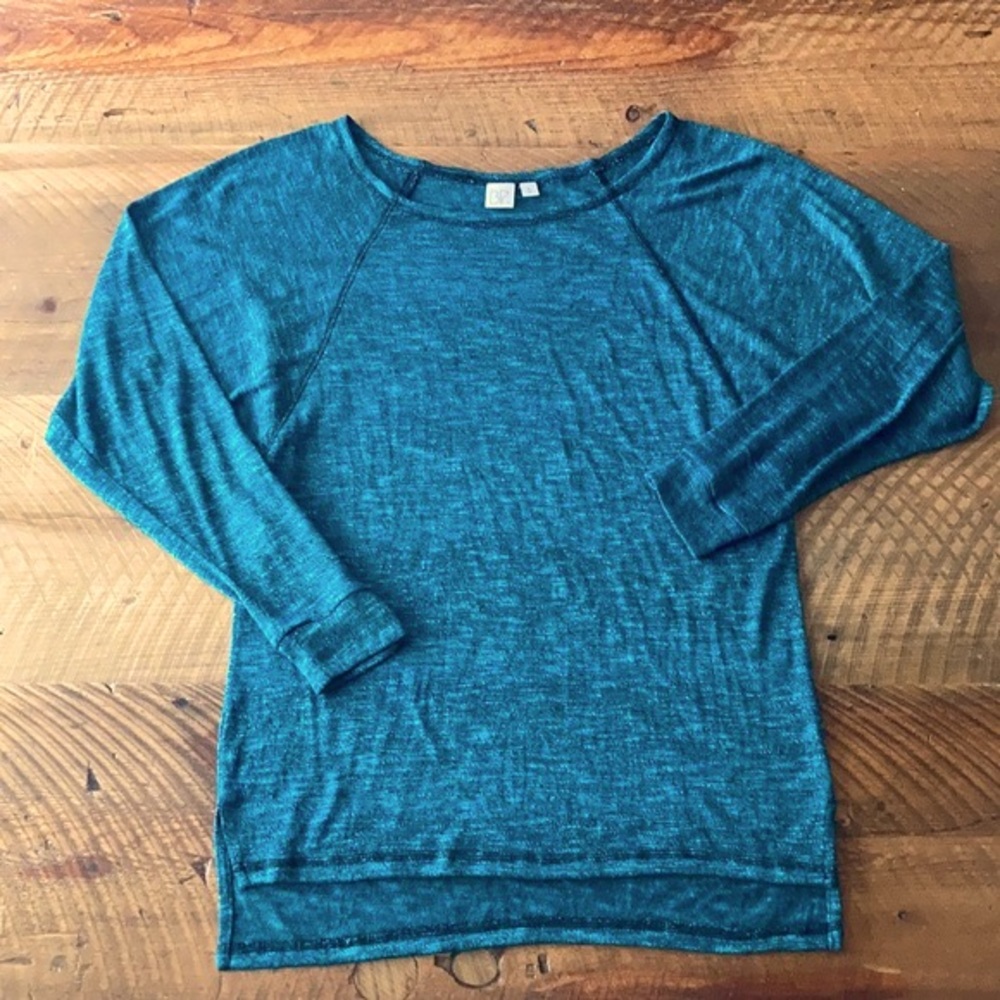 BP Lightweight Dolman Sleeve Sweater in Heathered Teal, size Medium